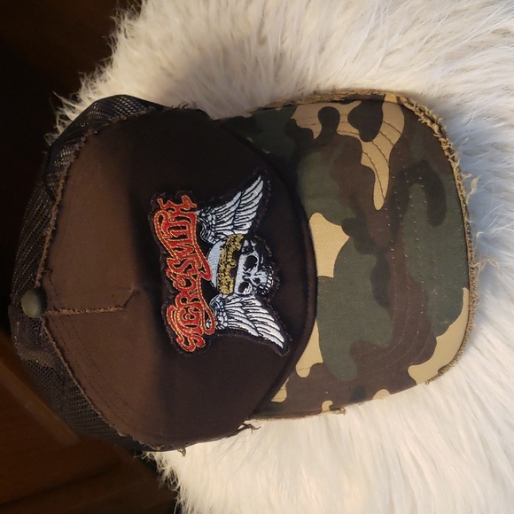 lauren moshi distressed camo snap back hat - Picture 1 of 7